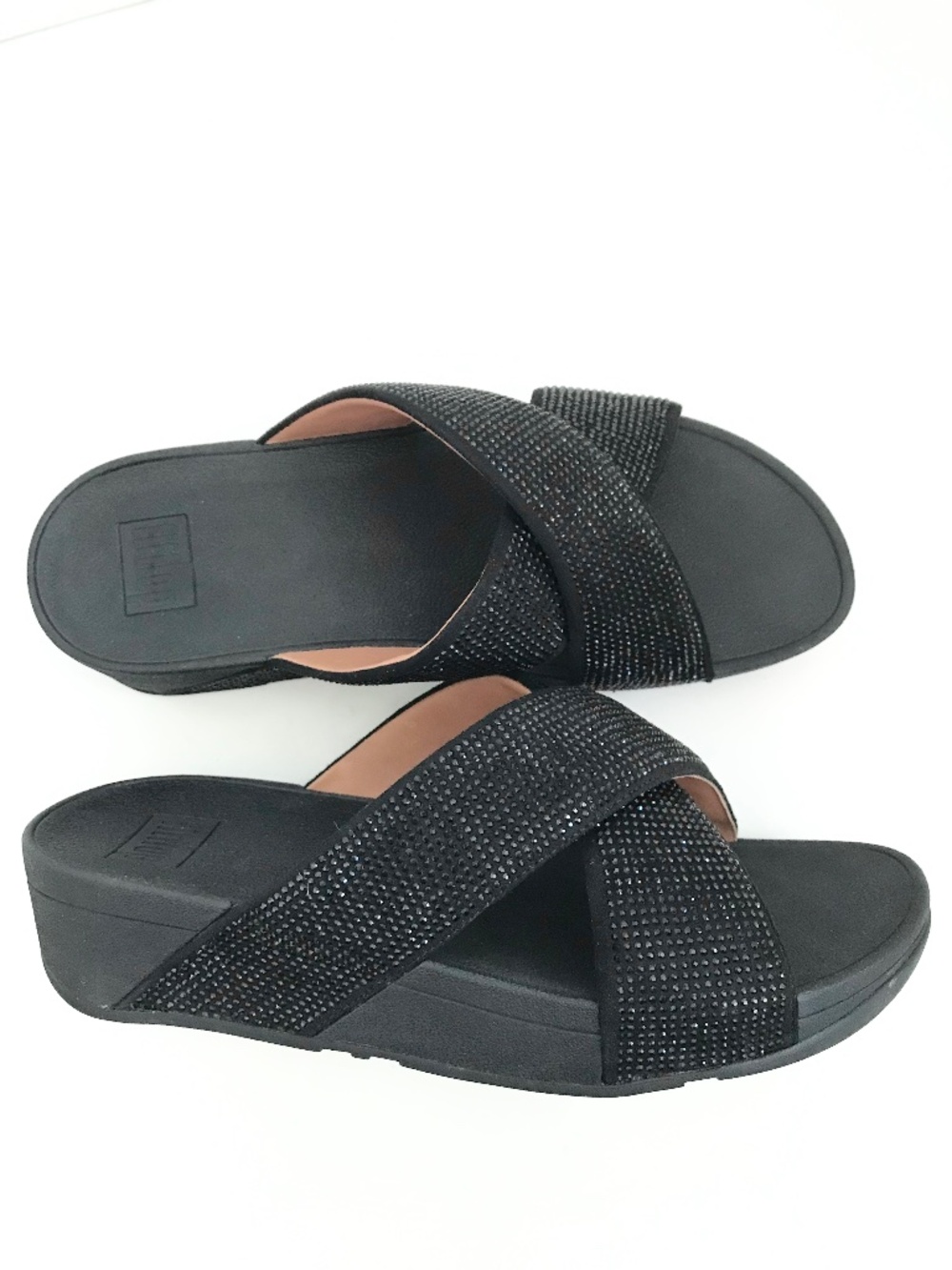 FITFLOP Ritzy Slide Sandals Black Women’s Size 9